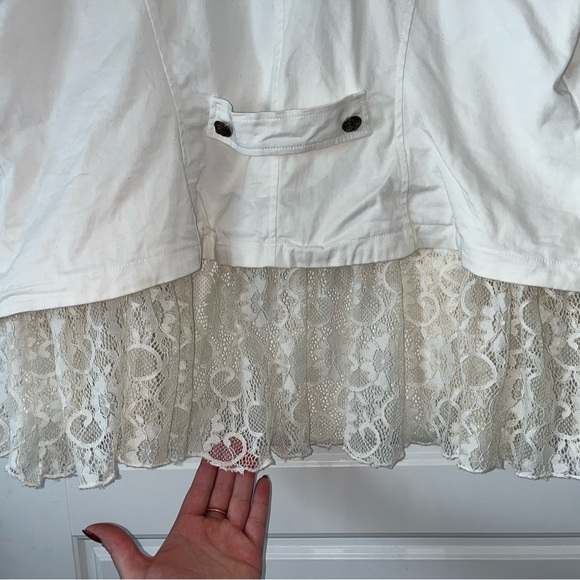 Torrid Ivory 2x Plus Size Lace Detail Blazer/Military Jacket - Picture 9 of 13